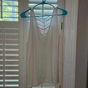 American Eagle White Soft & Sexy Rib Tank